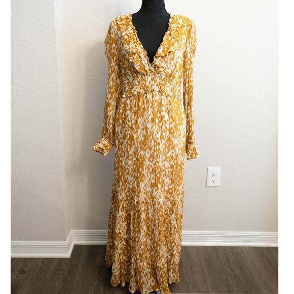 The Odetta Ruffled V Neck By Anthropologie Ladies Dress Size Large - Picture 4 of 9